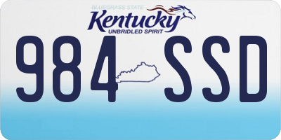 KY license plate 984SSD