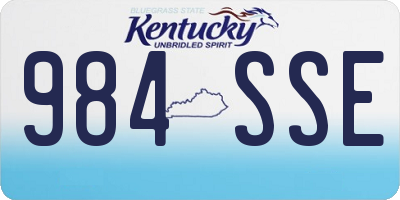 KY license plate 984SSE