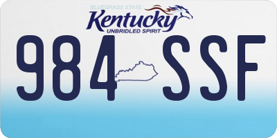 KY license plate 984SSF
