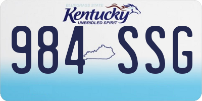 KY license plate 984SSG