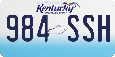 KY license plate 984SSH