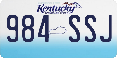 KY license plate 984SSJ