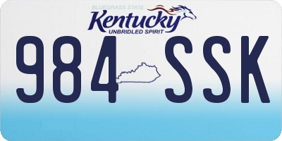 KY license plate 984SSK