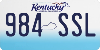 KY license plate 984SSL