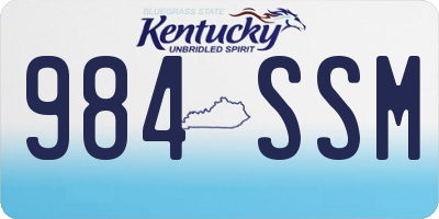 KY license plate 984SSM