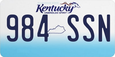 KY license plate 984SSN