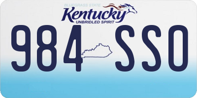 KY license plate 984SSO