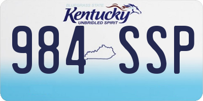KY license plate 984SSP