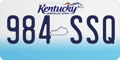 KY license plate 984SSQ