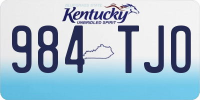KY license plate 984TJO