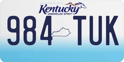 KY license plate 984TUK