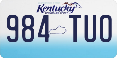 KY license plate 984TUO