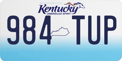 KY license plate 984TUP