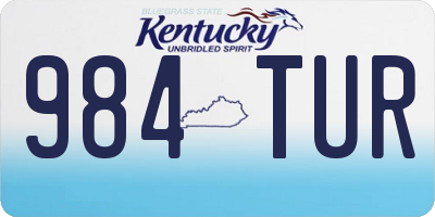 KY license plate 984TUR