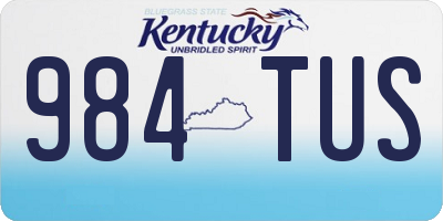 KY license plate 984TUS