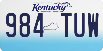 KY license plate 984TUW