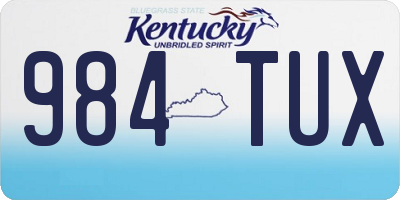 KY license plate 984TUX