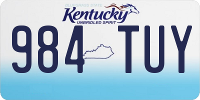 KY license plate 984TUY