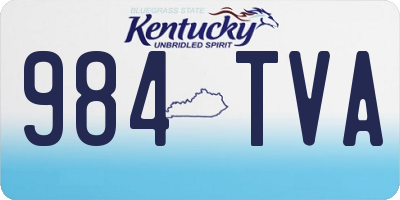KY license plate 984TVA