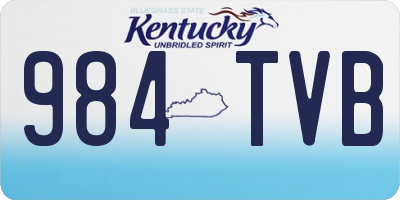 KY license plate 984TVB
