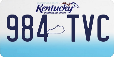 KY license plate 984TVC
