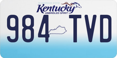 KY license plate 984TVD