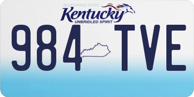 KY license plate 984TVE