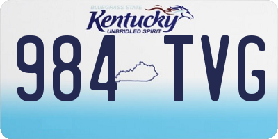 KY license plate 984TVG