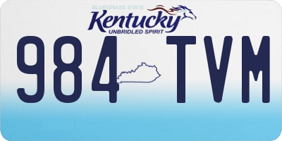 KY license plate 984TVM