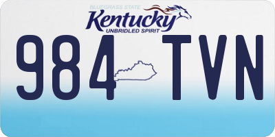 KY license plate 984TVN