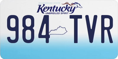 KY license plate 984TVR