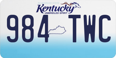 KY license plate 984TWC