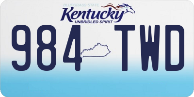 KY license plate 984TWD
