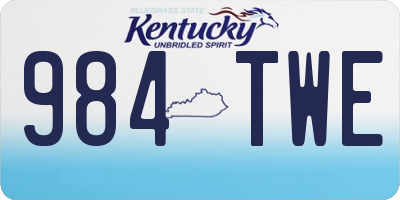 KY license plate 984TWE