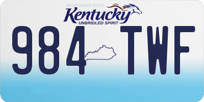 KY license plate 984TWF