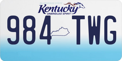 KY license plate 984TWG