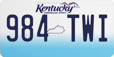 KY license plate 984TWI