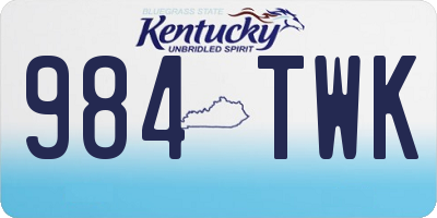 KY license plate 984TWK