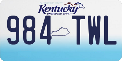 KY license plate 984TWL