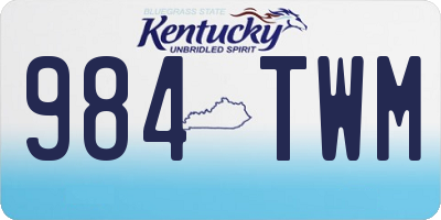 KY license plate 984TWM