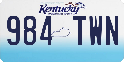 KY license plate 984TWN