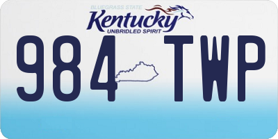 KY license plate 984TWP