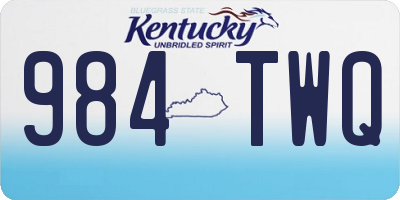 KY license plate 984TWQ