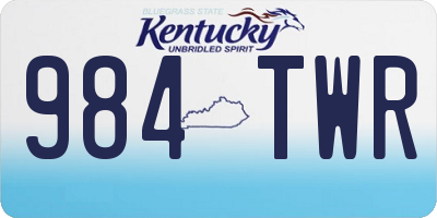 KY license plate 984TWR
