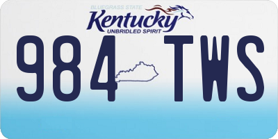 KY license plate 984TWS