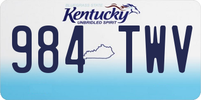 KY license plate 984TWV