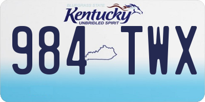 KY license plate 984TWX