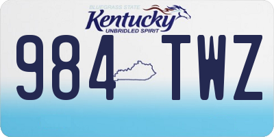 KY license plate 984TWZ