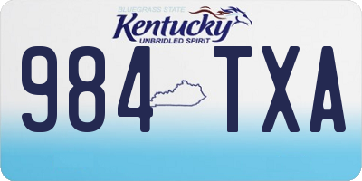 KY license plate 984TXA