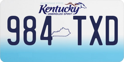 KY license plate 984TXD